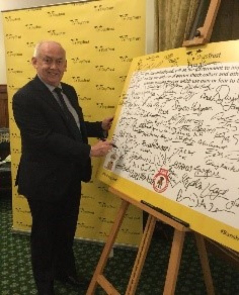 Signing pledge to support a UK wide ban on electric dog collars. 