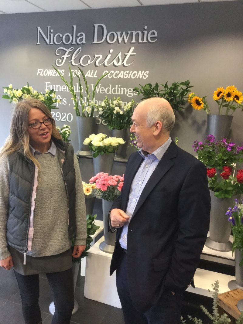 With local  florist Nicola Downie