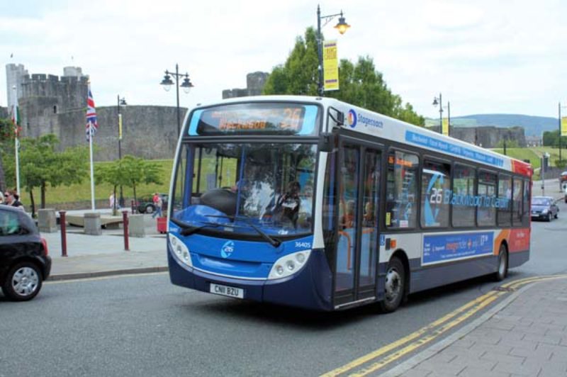 The 25 bus, which runs from Caerphilly to Cardiff Bay and is operated by Stagecoach