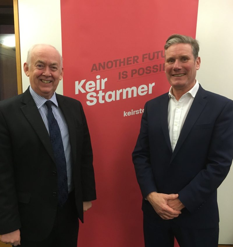 Wayne David meeting with Keir Starmer in support of his campaign to be leader of the Labour Party