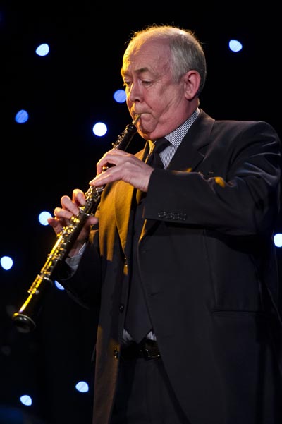 Wayne David playing the oboe
