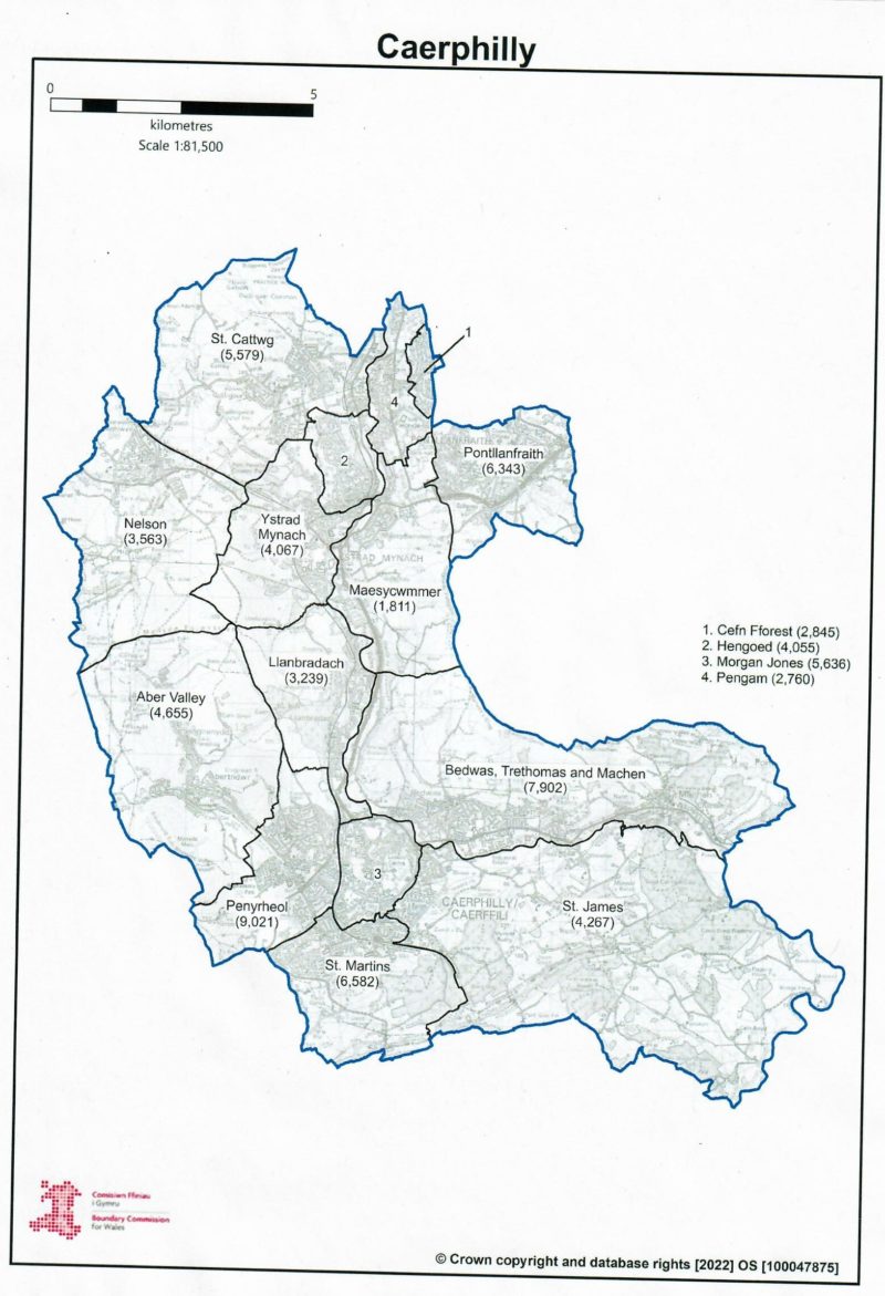The proposed new boundaries for the Caerphilly Constituency
