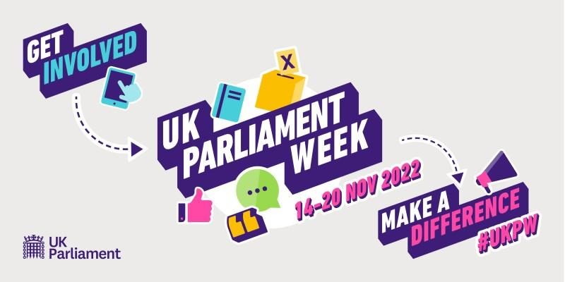 UK Parliament Week 2022 logo with dates [14th to 20th November]